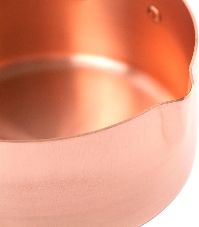 Cuisine Romefort | pure copper saucepan with pouring spout 1,5 qt | ideal for sweets or sauces, sugar pot, casserolle