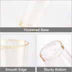12 oz Gold Plastic Cups, 100 Pack Cold Party Drinking Cups, Plastic Cup Tumblers, Disposable Gold Cup for Party, Wedding, Halloween, Christmas
