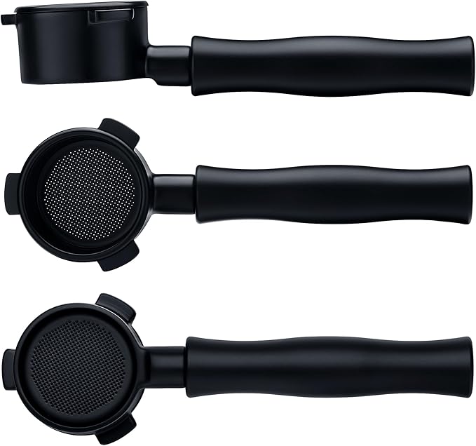 Normcore 54mm Bottomless Naked Portafilter Fits 54mm Breville Sage Machines, Titanium PVD Coating Portafilter Group Head with Black Anodized Aluminum Handle