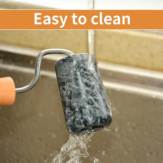 Tianman Rolling Pin Pizza Roller, Marble Roller Non-Stick T-Type, For Cake Baking Tortilla Fudge Pizza Cookies and Other Kitchen Baking Cooking (Type 3 Black).