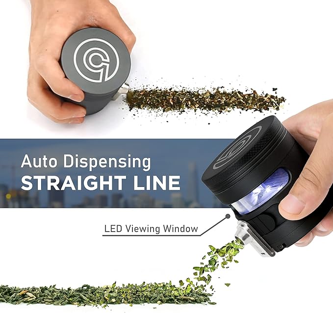 Cloudious9 - Tectonic9 Herb Grinder Automatic Electric Herbal Spice Dispenser Large 2.5" Aluminum Alloy (Grey), For Home & Kitchen Only