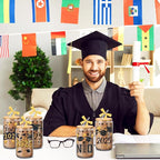 6 Pcs 2025 Graduation Gifts Class of 2025 Graduation Glass Cups with Lids and Straws 16 oz Grad Drinking Tumbler Graduate Iced Coffee Cup for College High School Student Grad Party Favor Gift