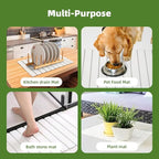 Large Stone Dish Drying Mat for Kitchen Counter,Foldable Water Absorbing Diatomaceous Earth Dish Drying Mat,Quick Dry Stone Dishes Mats for Countertop Bottles Utensils Cups,24"L x 16"W