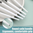 Lemeya Matte Black White Silverware Set for 4,Modern Stainless Steel Brushed Cutlery Set,20-Pieces Heavy Duty Flatware Set,Knives Spoons and Forks Set Utensils Set, Satin Finish, Dishwasher Safe