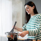 2 Pack Silicone Egg Spatula Flipper Thin 9.8 Inch Black Small Omelette Turner Heat Resistant Non Stick Pancake Spatula for Cooking Omelet Burgers Pizza Steak Crepes