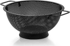Black Colander for Kitchen, 3QT, Stainless Steel Pasta Strainer with Handle, Pasta Strainer for Fruits Vegetables Cooking Food, Dishwasher Safe