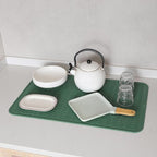 Silicone Dish Drying Mat for Multiple Usage,Easy clean,Eco-friendly,Heat-resistant Silicone Mat for Kitchen Counter or Sink,Refrigerator or Drawer Liner Green 3XL 28 inches x 18 inches