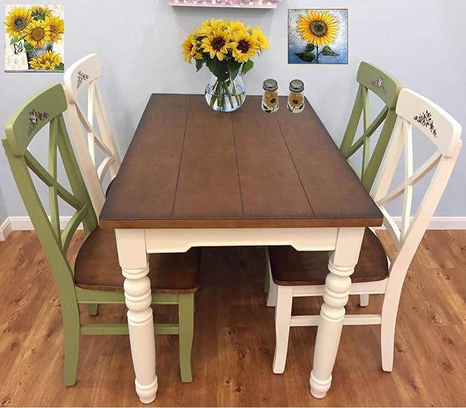 Hand Painted Salt and Pepper Shaker Set with S and P Stainless Lids (2, Sunflowers)