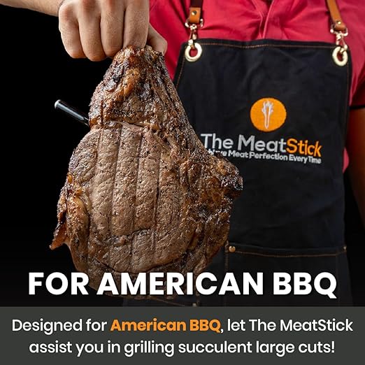 MeatStick - Wireless Meat Thermometer for Grilling and Smoking, Smart Meat Thermometer, Wireless Grill Thermometer, Wireless Meat Probe for Smoker, BBQ, Air Fryer, Deep Frying, Oven, Sous Vide