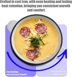 Artestia Cast Iron Fondue Pot Set for Chocolate Cheese Swiss Fondue Set for Meat with 6 Fondue Forks, Cheese Camping Fondue Set Serve 6 Persons(White)