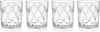 TRUE Diamond Crystal Scotch Bourbon Whiskey Glasses, Old Fashioned Glasses Drinking Set, Whiskey Tumblers, Premium Bar Glassware Set of 4, 11 oz