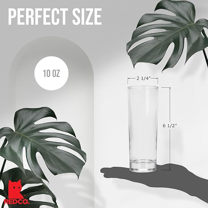 Collins Slim Water Beverage Glasses, 10 Ounce - Set of 6