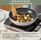 Nuwave 12pc Forged Lightweight Cookware Set, G10 Healthy Duralon Ceramic Ultra Non-Stick Coating, Vented Tempered Glass Lids, Stay-Cool Handles, Induction-Ready & Works on All Cooktops, PFAS Free