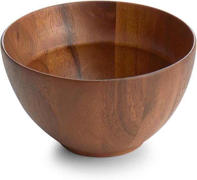 Nambe Skye 5.75" All-Purpose Bowl - Acacia Wood | Nature Feel - Kitchenware & Dinnerware Essential | Serving Bowl for Ingredients, Salad, Pasta, and More | Casual Dining or Elevated Gatherings