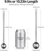 U-Taste Coffee Scoop 1&2 Tablespoon: 18/8 Stainless Steel Measuring Scooper for Ground Coffee, Bean, Powder, Espresso, 8.5in Long Handle Metal Meaure Spoon for Canister, Jar (1&2Tbsp/15&30ml, Silver)
