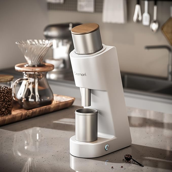 Burr Coffee Grinder,Wirsh Electric Single Dose Coffee Grinder Geimori GU38 with 38mm 6-Core Conical Burr,Stepless Adjustment for Drip,French Press,Cold Grind Settings from Fine to Coarse