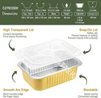 11"x8" Sturdy Foil Pans + Snap-On Lids (20 Packs) | 2X Thicker Heavy Duty Reusable Foil Tin 112oz | Grill Oven Microwavable Pan, | 3.3" Deep Disposable Aluminum Foil Pan for Baking, Cooking