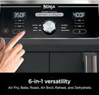 Ninja DZ401 Foodi 10 Quart 6-in-1 DualZone XL 2-Basket Air Fryer with 2 Independent Frying Baskets, Match Cook & Smart Finish to Roast, Broil, Dehydrate for Quick, Easy Family-Sized Meals, Grey