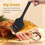 WALFOS Extra Large Silicone Basting Pastry Brush, 2.5 inch Wide Bristle Butter Oil Brush, Prefect for BBQ Grill Baking Kitchen Cooking-Pieces Design, BPA Free and Dishwasher safe