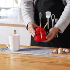 ONTUBE Honey Jar with Dipper and Lid, Ceramic Honey Pot 12oz (Red)