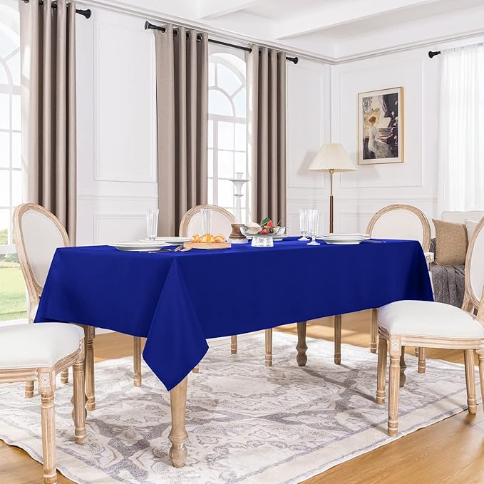 Softalker Rectangle Tablecloth, Waterproof & Stain Resistant Table Cloths Wrinkle Free Fabric Washable 210GSM Polyester Table Cover for Dining/Party/Outdoor - 54 x 78 inch,Royal Blue