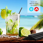 6000 Count Coffee Cocktail Stirrers Straws Disposable Plastic Sip Stir Sticks Cocktail Drink Stirrers Sticks Cups Straws for Bars Juice Drinking(Black,5 Inch)