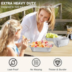 Aluminum Pans with Lids - 50 Pack 2.25LB Capacity Disposable Pans, 8.5”x6” Heavy Duty Tin Foil Pans with Lids for Cake Baking, Cooking, Heating, Storing, Prepping Food