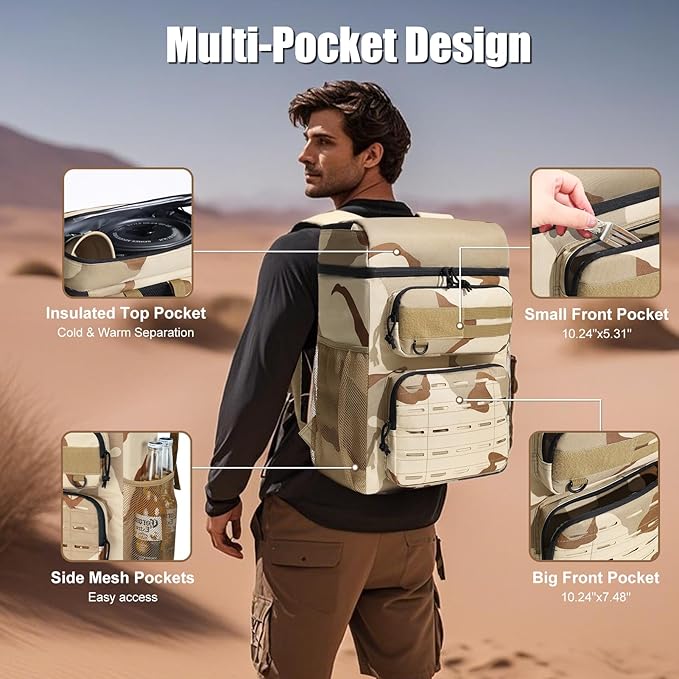 Backpack Coolers Insulated Leak Proof, 36 Cans Large Cooler Backpack Insulated Waterproof. Soft Cooler Bag for Beach Travel Outdoor Camping Picnic