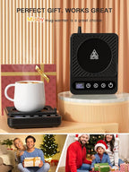 Misby Coffee Warmer, Mug Warmer for Desk with 6 Temp Settings, 12H Timer, Auto Shut Off Coffee Cup Warmer,Smart Coffee Gifts Coffee Warmer Plate Keeps Hot, Fresh for Coffee, Tea, Milk, Beverage,Black