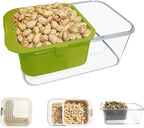 Double Layer Pistachio Bowl with Shell Storage, Multi-functional Drain Basket 2025 New Fruit Cleaning Bowl Nut Bowl for Snacks, Sunflower Seeds, and Candy, Ideal for Party and Home Use