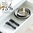 ROYDX 3-Ply Pots and Pans Set,18/10 Stainless Steel Cookware Set with Detachable Handles,PFOA Free, Frying Pan,Saucepans with Lid for All Stoves, Dishwasher and Oven Safe, Camping