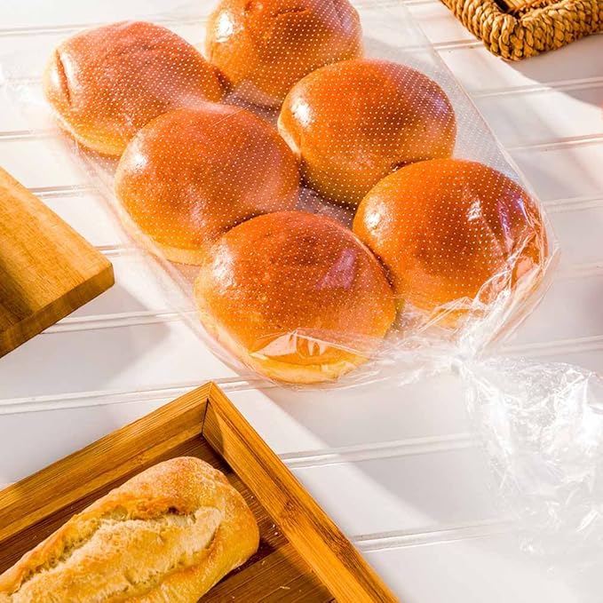 Restaurantware Bag Tek 11 Inch x 20 Inch Bread Bags 250 With Wicket Dispenser Bread Loaf Bags - Micro Perforated Freezer Safe Clear Plastic Baguette Bags Disposable