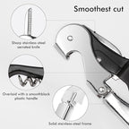 Professional Waiter Corkscrew Wine Openers Set, Heavy Duty Stainless Steel Hinges Wine Key for Restaurant Waiters, Sommelier, Bartenders