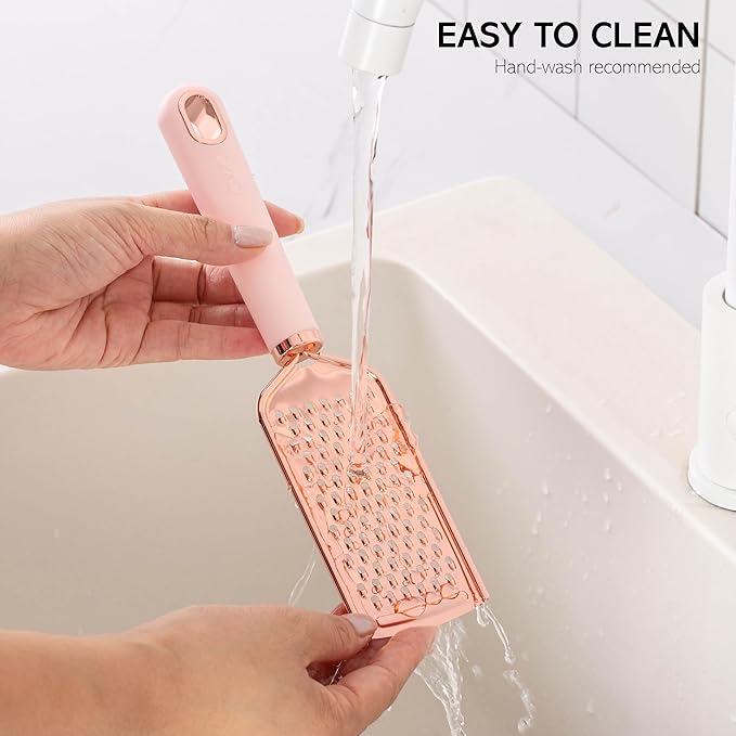 COOK WITH COLOR Kitchen Gadget Set Copper Plated Stainless Steel Utensils with Soft Touch Handles, Copper Pink, 10 Pieces