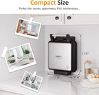 Sunvivi Stainless Steel Waffle Maker 4 Slices with Quick Heat-Up, Time & Temperature Control, LCD Display, Nonstick Surface, Perfect Waffle Iron for Kids and Families, Silver