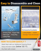 Electric Meat Grinder: [3000W Superior Motor] Meat Grinder with 6 PCS Stainless Steel Blades & Grinding Plates, Sausage Stuffer Tubes & Kubbe Kit Portable Handle for Gift (Black New)