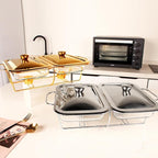 Casserole Dish Rectangle 2-in-1 Glass Baking Dish, with Stainless steel Lid and Silver rack, 1.3 Qt x 2 pcs Baking Pan For Casserole & Lasagna, Dishwasher Oven Freezer Microwave Safe