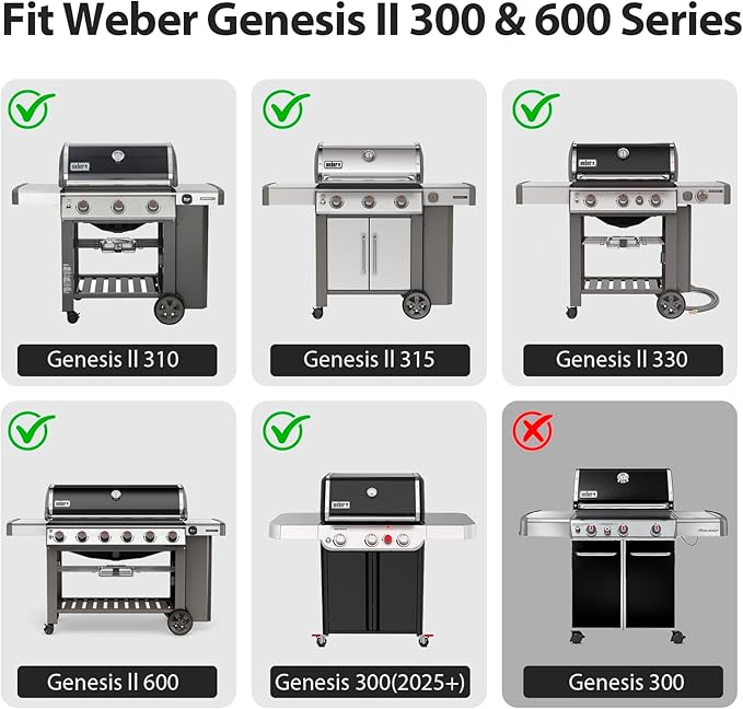 Utheer Ceramic Grill Griddle Insert for Geneis II Grills, Griddle Insert for Weber 7599, Fits Weber Genesis II 300/600 & Genesis 300 (2025+), Nonstick Griddle, Easy Clean, Rust-Resistant