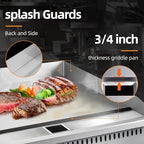 36" Commercial Countertop Griddle, 3 Burners Gas Griddle, 90000 BTU Output, Stainless Steel Flat Top Grill Hot Plate with Natural Gas and Propane Conversion Kit for Restaurant,Food Truck