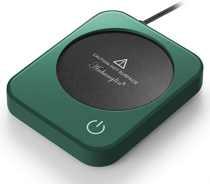 Coffee Mug Warmer, Smart Cup Warmer for Desk, 3 Temperature Control & Auto Shut Off, Electric Cup Warmer for Heating Milk,Tea,Beverage,Candle (Green-No Mug)