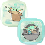 Yoobi Star Wars X 2-Pack Grogu Bento Boxes & Ice Packs for Kids & Tweens – 3 Compartment Lunch Box, Dishwasher & Microwave Safe – BPA & PVC Free, Leakproof – 2 Boxes