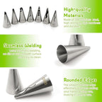 Suuker 9 Pieces Ruffle Piping Tips Set, Stainless Steel Vintage Cake Piping Tips Pleated Skirt Piping Nozzles Set, Cake Decorating Tips for Cake Cupcakes Cookies