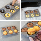 3Pcs Mini Bundt Cake Pans for Baking, 6-Cavity Silicone Bundt Cake Pan Nonstick, Small Bundtlette Cake Silicone Mold for Cupcakes, Donuts, Cornbread, Brownies, Jellies