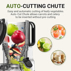AMZCHEF Juicer Machines, 5.8" Extra Self-Feeding Cold Press Juicer for Whole Vegetable & Fruit, Juice Extractor Machine with Large Auger & Triple Strainers, Easy to Clean, High Juice Yield, Grey