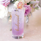 LADY&HOME Bachelorette Party Decorations Highball Glasses,13oz Tall Glass Cups,Bridesmaid Gifts Bridal Shower Gifts Gold Embossed,1 Count(Bridesmaid)