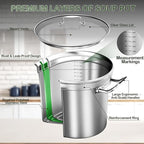 Stainless Steel Stock Pot-24QT Heavy Duty Induction Cooking Pot with Visible Lid, Commercial Grade Stock Pot & Stockpots for Boiling Cooking Soup Stew Canning Cooking Pots, Deep Cookware, Big Stockpot