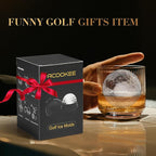 Novelty Golf Ball Ice Maker Mold Set of 2, Funny Golf Gifts for Men Golfers, Golf Accessories for Men, 2.5" Large Sphere Round Whiskey Ice Cube Molds for Bourbon, Cocktails