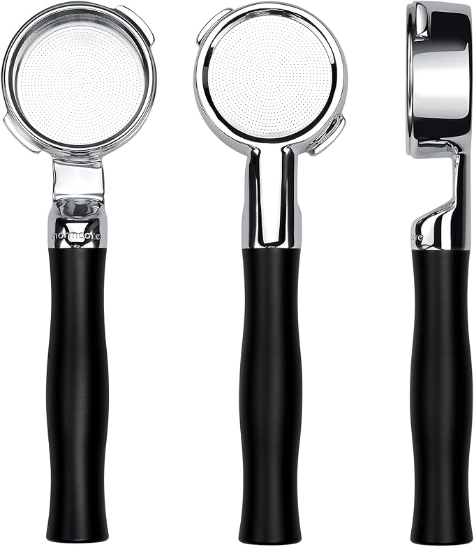 Normcore 58mm Unibody Bottomless Portafilter, Built-in 0.28mm High Extraction Basket Fits Gaggia Classic Pro, Carezza, Cubika Plus Espresso Machines, 18-22g