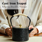 40.6oz Cast Iron Teapot for Stovetop, Japanese Black Tetsubin with Enamel, Tea Pot with Stainless Steel Infuser for Loose Tea, 1200ml Small Tea Kettle(Cylindrical Shape)