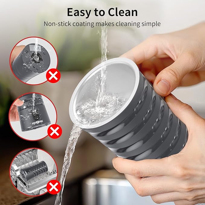 Milk Frother, Paris Rhône 4-in-1 Milk Steamer and Frother, Hot & Cold Foam Milk Warmer with Temperature Control, Auto Shut-Off Frothers for Coffee, Latte, Cappuccino, Macchiato